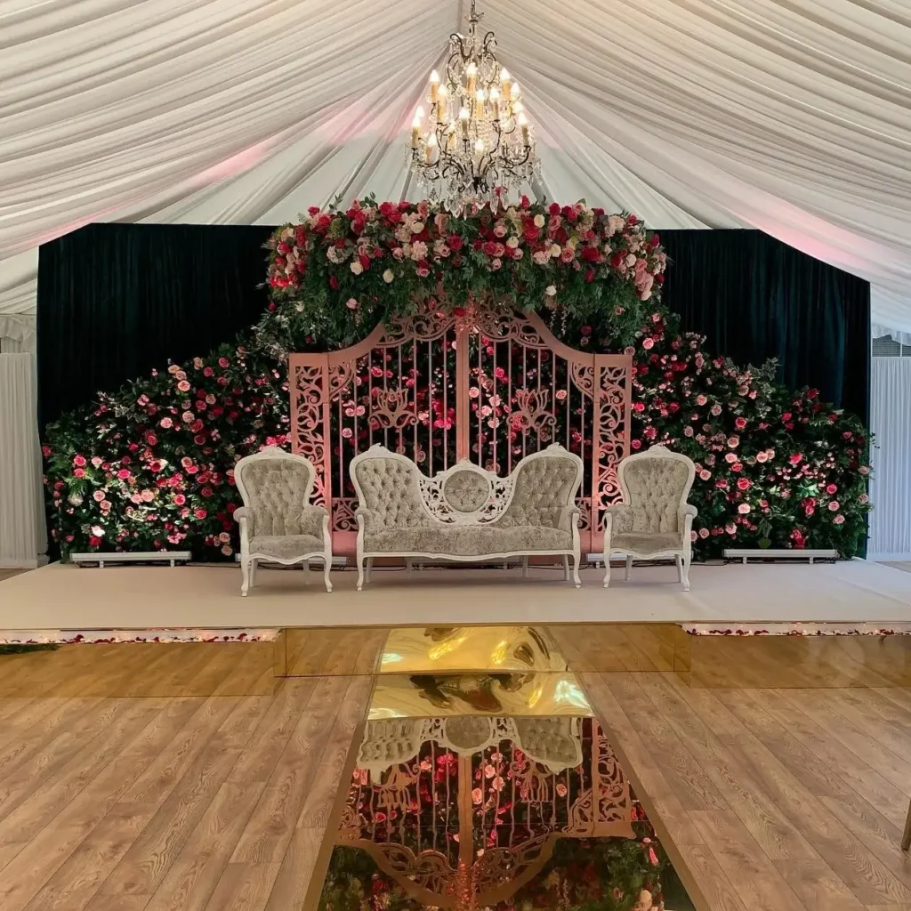 Boreham House glass pavilion set up for an Asian wedding